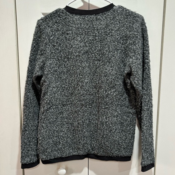 CATHY DANIELS Women’s Long Sleeve Floral Embroidered Sweater - gray/black size S - Picture 6 of 6